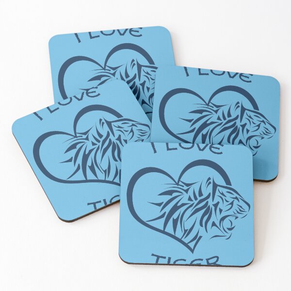 Item preview, A drawn heart with a tiger head and the slogan I Love Tiger designed and sold by velisani.
