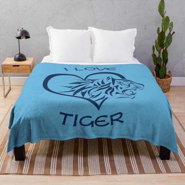 Item preview, A drawn heart with a tiger head and the slogan I Love Tiger designed and sold by velisani.