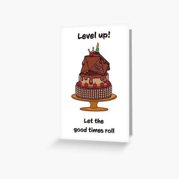 Item preview, Happy Birthday d20 cake with cherries - Level up designed and sold by Lola Sketches.