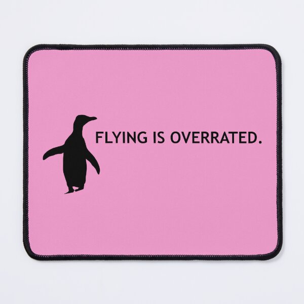 Item preview, Flying is Overrated Hoiho Penguin (Pink #F699CD background)  designed and sold by SBPenguins.
