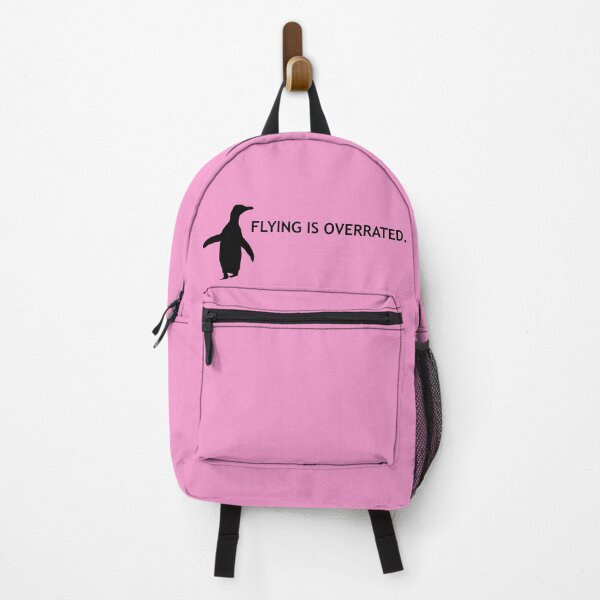 Item preview, Flying is Overrated Hoiho Penguin (Pink #F699CD background)  designed and sold by SBPenguins.