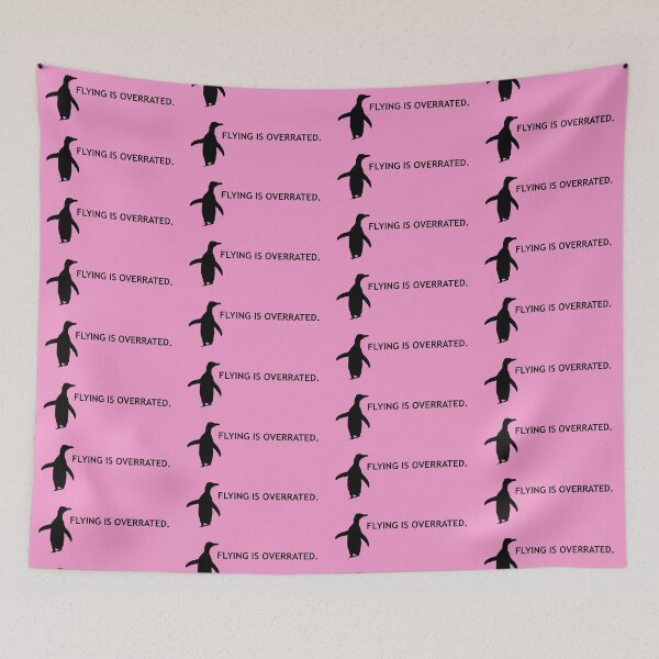 Artikelvorschau, Flying is Overrated Hoiho Penguin (Pink #F699CD background) entworfen und verkauft von SBPenguins.