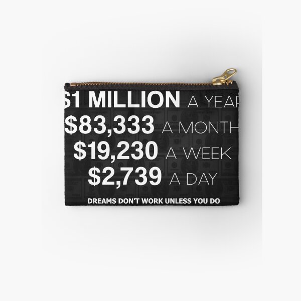 Item preview, 1 Million Dollars A Year Motivational Inspirational Success Entrepreneur Motivation Sign Millionaire Goal designed and sold by SuccessHunters.