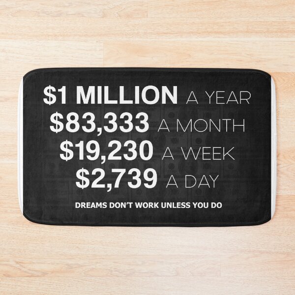 Item preview, 1 Million Dollars A Year Motivational Inspirational Success Entrepreneur Motivation Sign Millionaire Goal designed and sold by SuccessHunters.