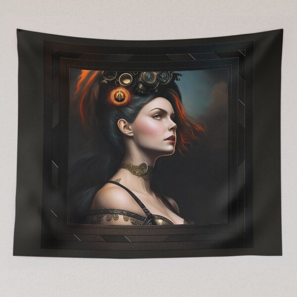 Item preview, Watcher Of The Storm Steampunk Beauty Fantasy AI Concept Art by Xzendor7 designed and sold by Xzendor7 Digital Art Creations.