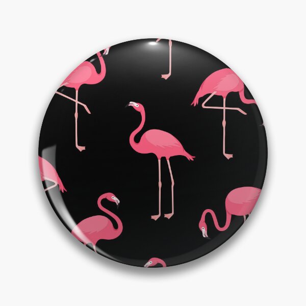 Item preview, Pink Flamingo Pattern on Black designed and sold by KatsCanvas.