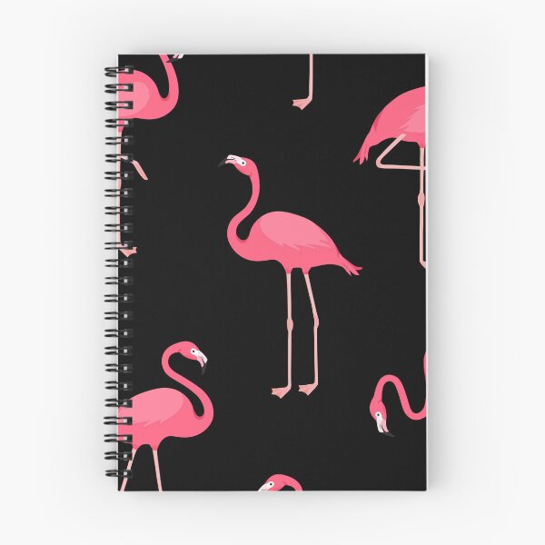 Item preview, Pink Flamingo Pattern on Black designed and sold by KatsCanvas.