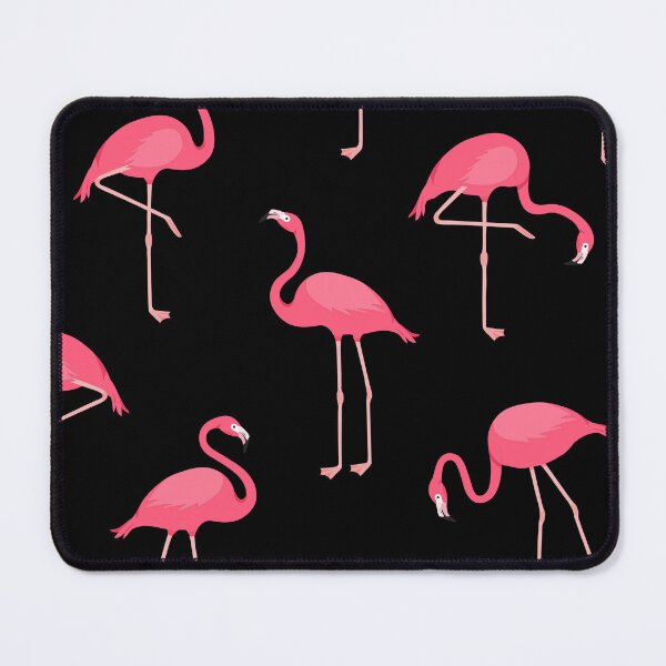 Item preview, Pink Flamingo Pattern on Black designed and sold by KatsCanvas.
