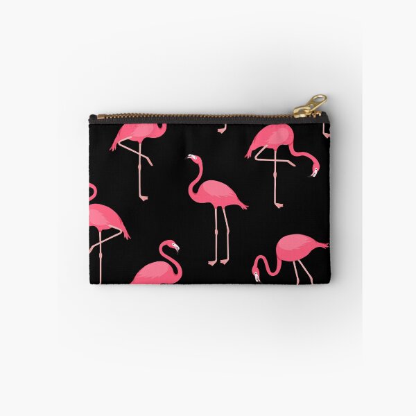 Item preview, Pink Flamingo Pattern on Black designed and sold by KatsCanvas.