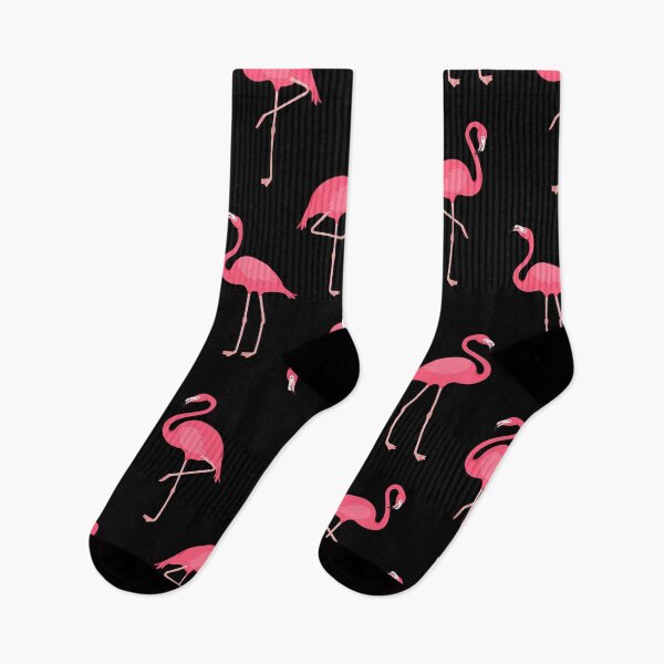 Item preview, Pink Flamingo Pattern on Black designed and sold by KatsCanvas.