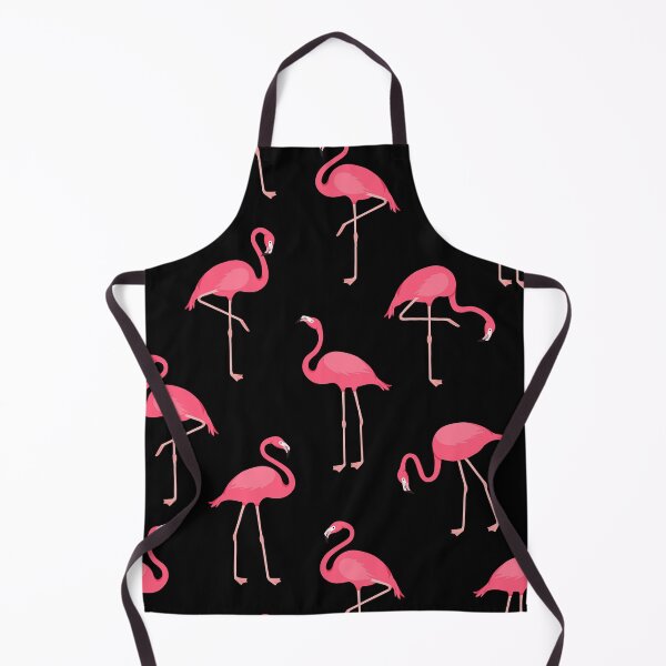 Item preview, Pink Flamingo Pattern on Black designed and sold by KatsCanvas.
