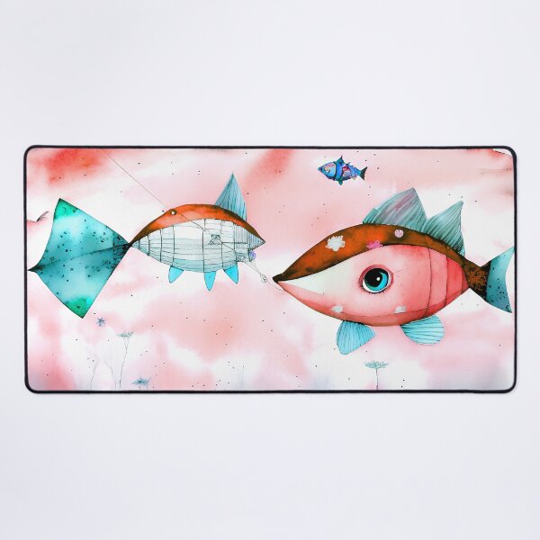 Item preview, Steampunk Fish Kites Kids Storybook Style Steampunk Surrealism Art for Kids - AI Generated Art 3 of 6 designed and sold by Beachy.