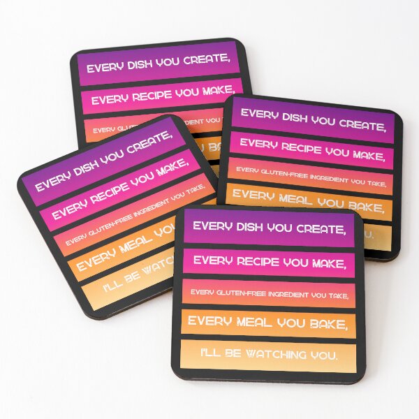 Item preview, Retro Sunset Inspired Square Design with 80s Nostalgia and Gluten-Free Theme. Ideal for dark backgrounds. designed and sold by Paul Corps.
