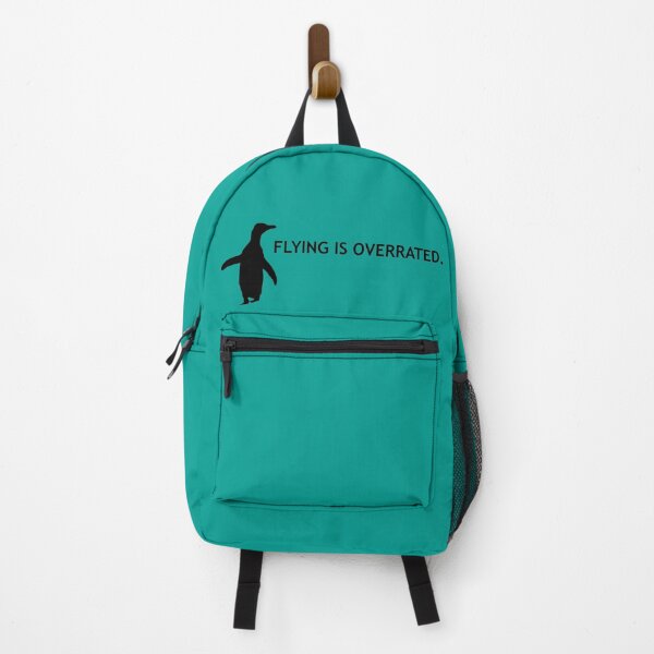 Item preview, Flying is Overrated Hoiho Penguin (Teal #03A096 background)  designed and sold by SBPenguins.