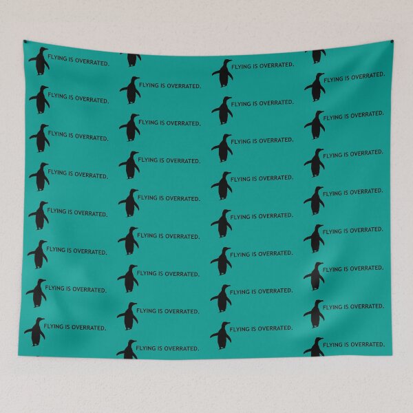 Artikelvorschau, Flying is Overrated Hoiho Penguin (Teal #03A096 background) entworfen und verkauft von SBPenguins.