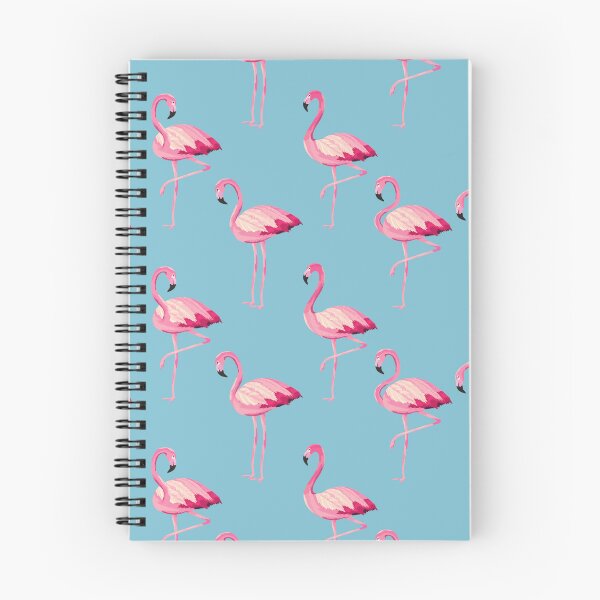 Item preview, Painted Pink Flamingo Pattern on Blue designed and sold by KatsCanvas.