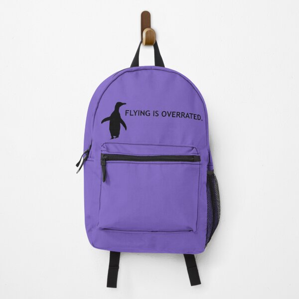 Item preview, Flying is Overrated Hoiho Penguin (Light Purple #795FC1  background)  designed and sold by SBPenguins.