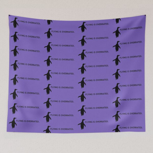 Artikelvorschau, Flying is Overrated Hoiho Penguin (Light Purple #795FC1 background) entworfen und verkauft von SBPenguins.
