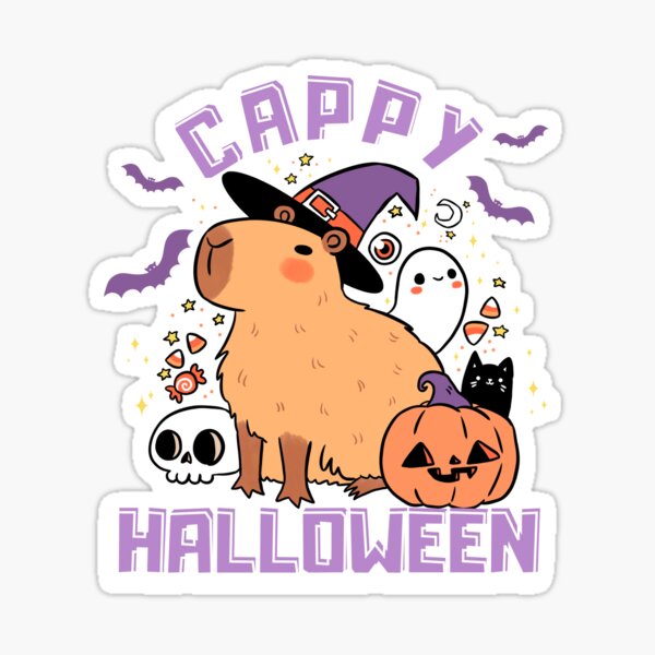 Cute funny capybara with a doughnut for capybara lovers Sticker for Sale  by Yarafantasyart in 2023