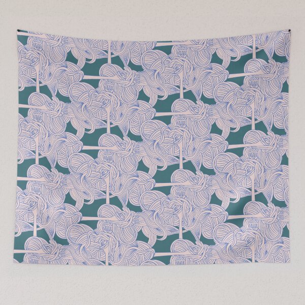 Item preview, Pink and blue pasta - green background designed and sold by LucyFaulke.