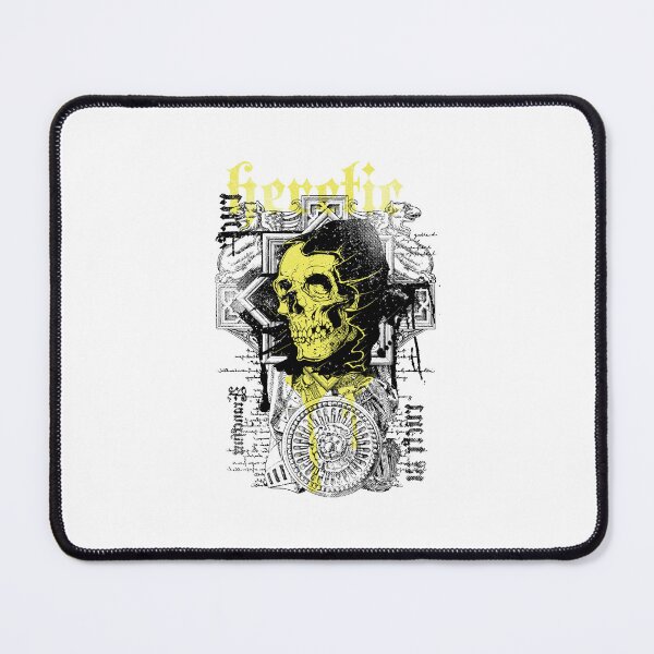 Item preview, Black and Yellow Heretic skull designed and sold by Gile-Shop.