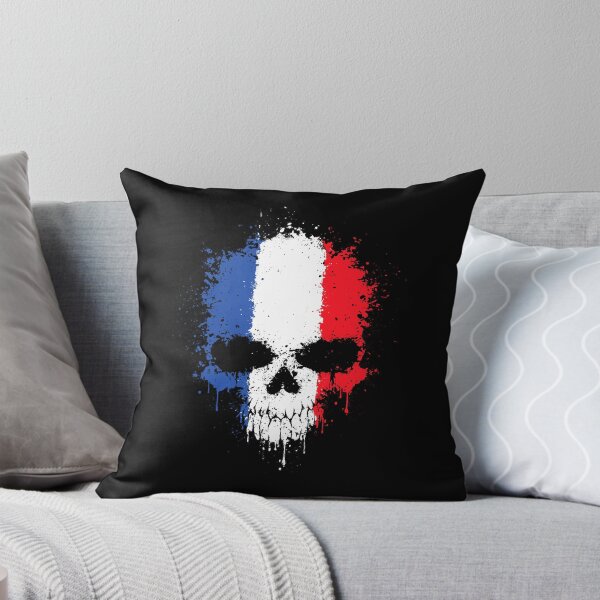 Item preview, Chaotic French Flag Splatter Skull designed and sold by JeffBartels.