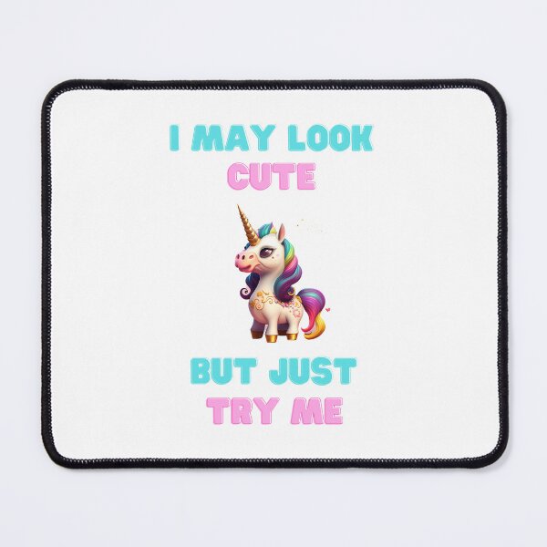 Item preview, Unicorn - Cute but try me designed and sold by TheRebelThreads.