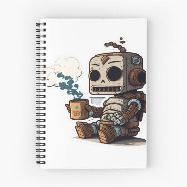 Item preview, Cute Robot Holding Coffee designed and sold by Media-DK.