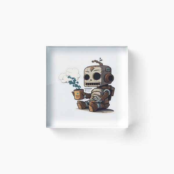 Item preview, Cute Robot Holding Coffee designed and sold by Media-DK.