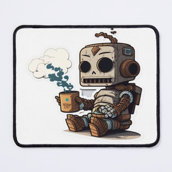 Item preview, Cute Robot Holding Coffee designed and sold by Media-DK.