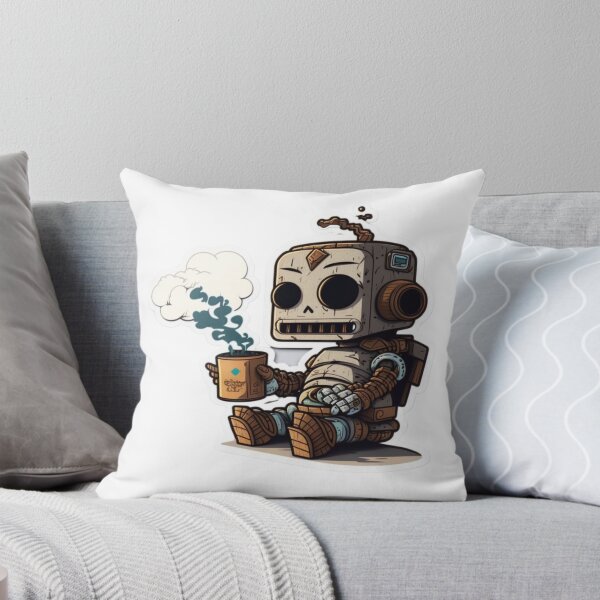Item preview, Cute Robot Holding Coffee designed and sold by Media-DK.