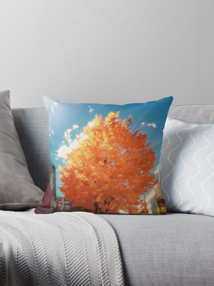 Tokyo Autumn Anime Background Art (Setagaya) | Throw Pillow