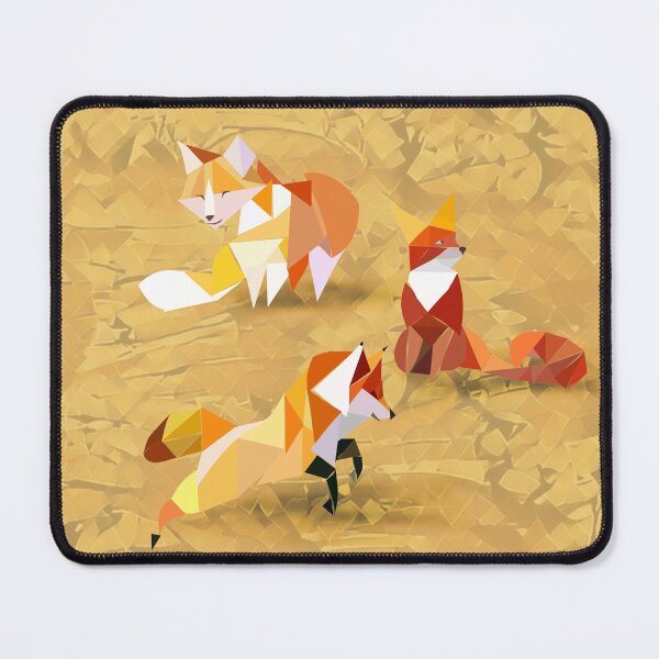 Item preview, trigons, triangles, foxes, animals, red, yellow, white, minimalism, monochrome, sneaking, watching, jumping designed and sold by Maria Mihailova.