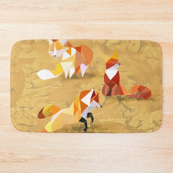 Item preview, trigons, triangles, foxes, animals, red, yellow, white, minimalism, monochrome, sneaking, watching, jumping designed and sold by Maria Mihailova.