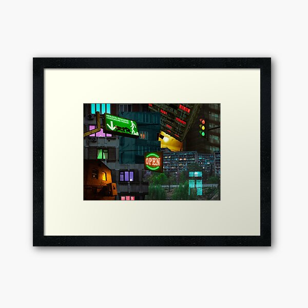 Signs and windows Framed Art Print