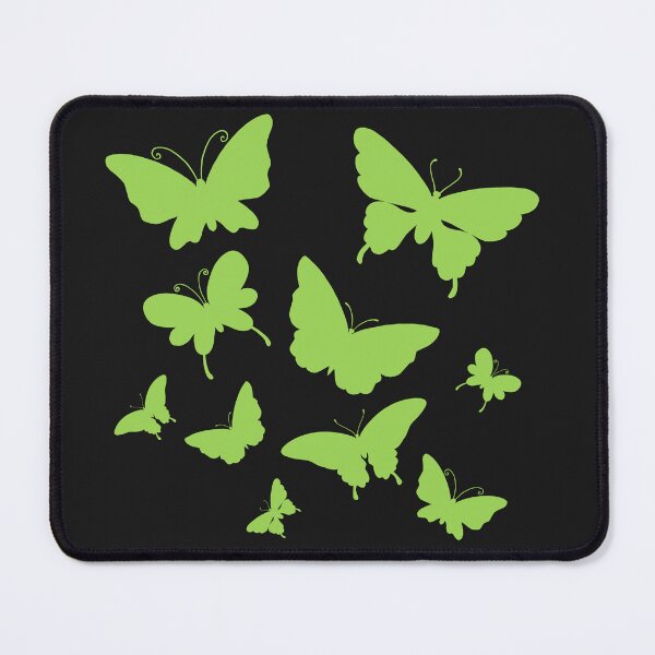 Item preview, Cute Butterfly patterns kiwi green on black designed and sold by Chaoticzarts.