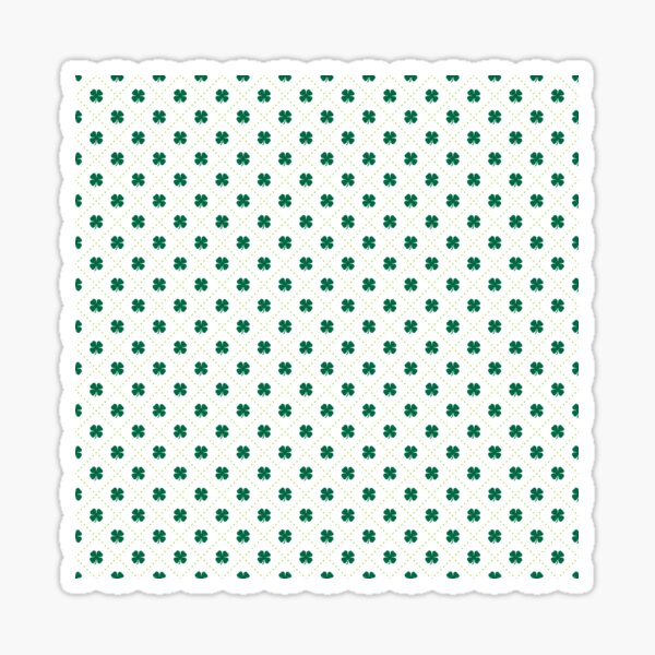 Green Lucky Clover Shamrock Pattern Irish St. Patrick's Day Sticker