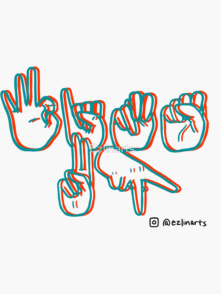 Miami Dolphins Fins Up in ASL' Sticker for Sale by Ezlinarts