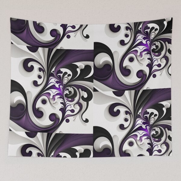 Item preview, Abstract Art Purple and White Patterns designed and sold by EnzoZs.