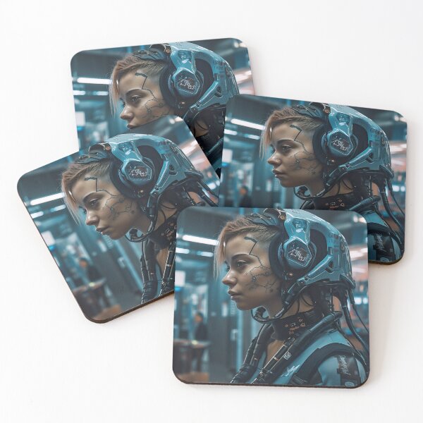 Item preview, Cybernetic meets human in this captivating cyber girl artwork designed and sold by CreationP.
