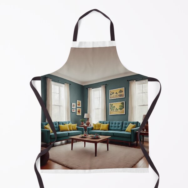 Item preview, A 1960s Living Room with a Warm, Inviting Atmosphere, Featuring a Mix of Vintage Furniture and Decor, Including a Classic, Mid-Century Modern Sofa and Armchair Ai Generated Art designed and sold by AiGens.