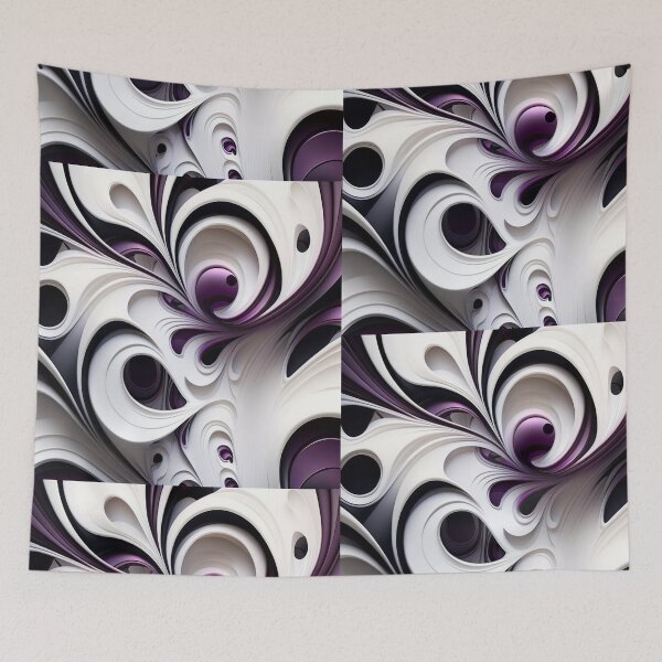 Item preview, Abstract Art Purple and White Patterns Design designed and sold by EnzoZs.