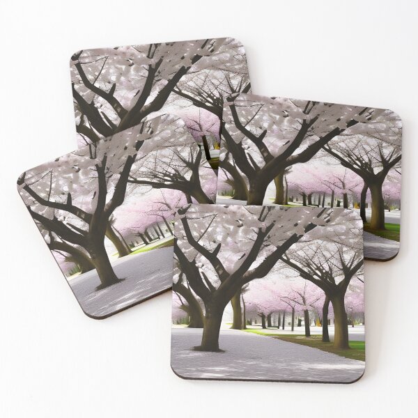 Item preview, Spring white pink magick trees designed and sold by nelllkata.