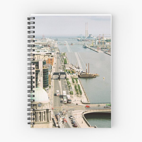 Item preview, River Liffey, IFSC and Dublin Port elevated skyline view designed and sold by dublinprints.