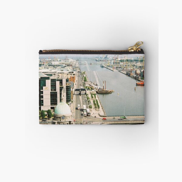 Item preview, River Liffey, IFSC and Dublin Port elevated skyline view designed and sold by dublinprints.