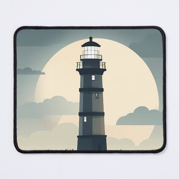 Item preview, Lighthouse with moon illustration designed and sold by randrdesign.