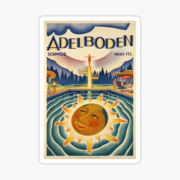 Item preview, Adelboden, Switzerland, Vintage Travel Ski Poster designed and sold by BokeeLee.