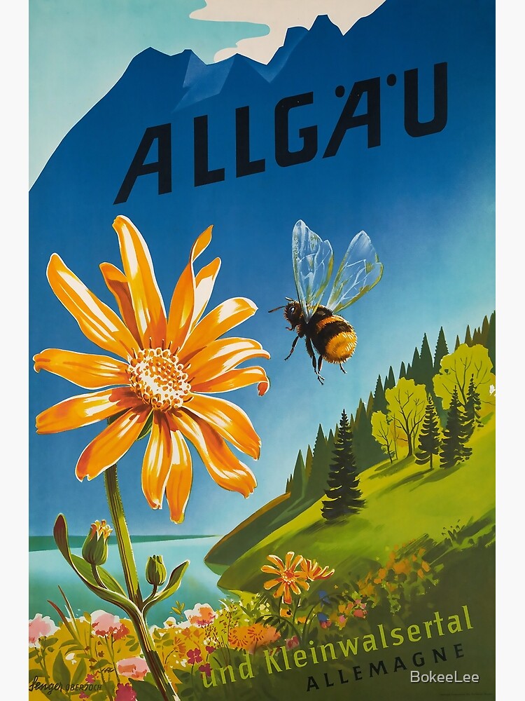 Allgäu, Bayern, Deutschland, Weinlese-Reise-Plakat Poster