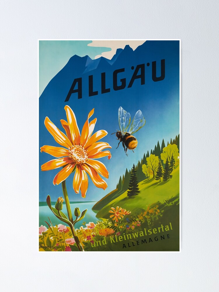 Allgäu, Bayern, Deutschland, Weinlese-Reise-Plakat Poster