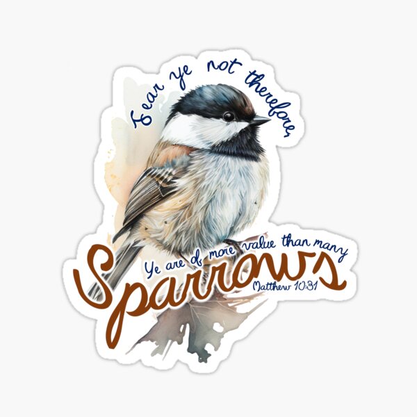 Matthew 10:31 KJV - Sparrows Sticker